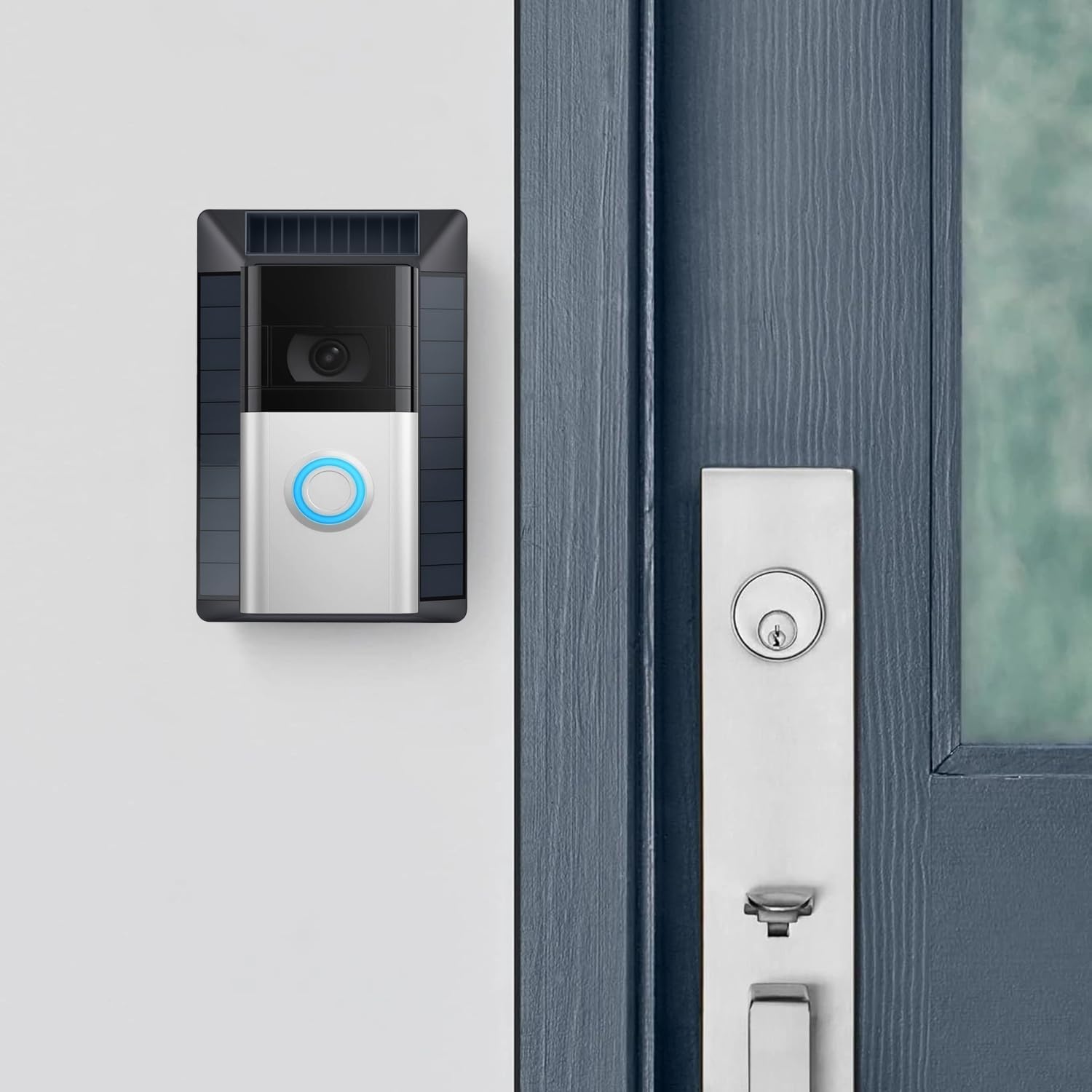 Solar Charger Compatible with Ring Video Doorbell (2020 Release), Micro USB Port Only, Not for USB-C or 2-Prong Ports, Waterproof Solar Panel for Continuous Power(2nd Gen-2020 Release)
