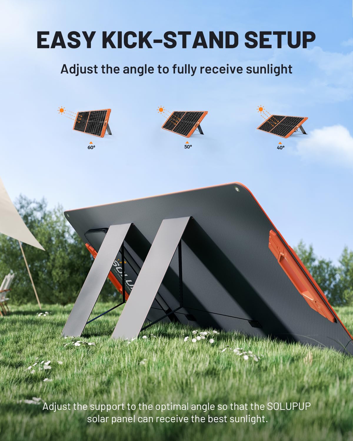 SOLUPUP Solar Panels 30W Portable Foldable Solar Charger with 5V USB-A and USB-C Fast Charging Compatible with iPhone, iPad, Samsung, Power Banks, IPX5 Waterproof Perfect for Camping, Hiking, Outdoor
