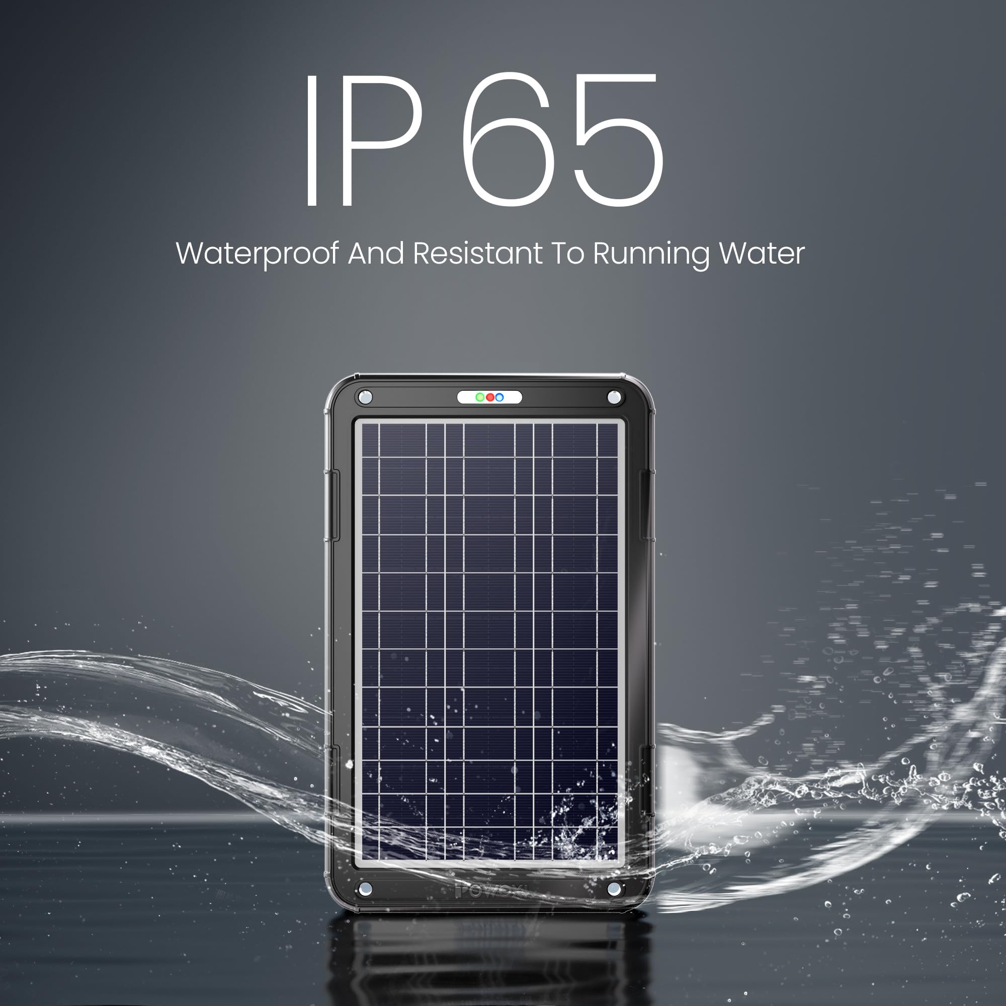 POWOXI Upgraded 7.5W-Solar-Battery-Trickle-Charger-Maintainer-12V Portable Waterproof Solar Panel Trickle Charging Kit for Car, Automotive, Motorcycle, Boat, Marine, RV,Trailer, Snowmobile, etc.
