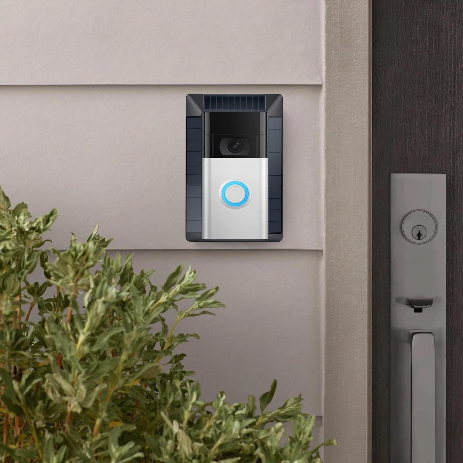 Solar Charger Compatible with Ring Video Doorbell (2020 Release), Micro USB Port Only, Not for USB-C or 2-Prong Ports, Waterproof Solar Panel for Continuous Power(2nd Gen-2020 Release)