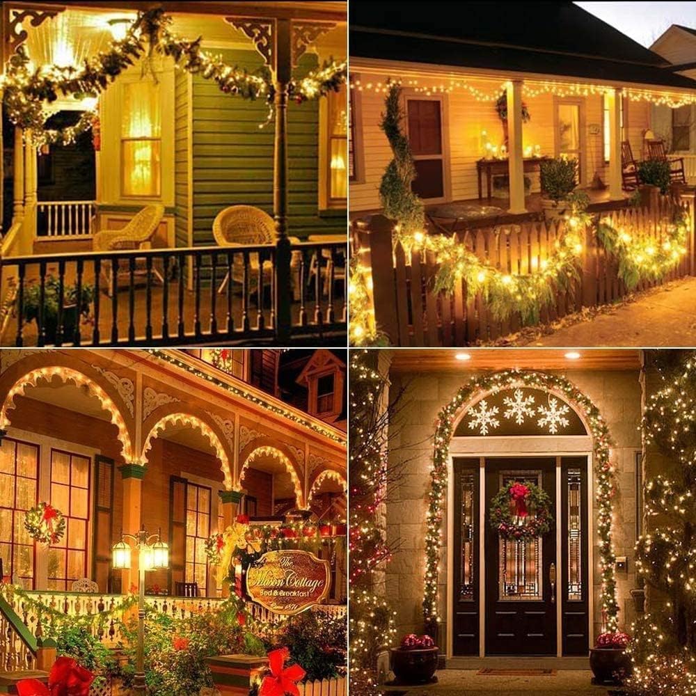 Joomer Solar Fairy Lights, 2-Pack Total 80FT 240LED Lights, Warm White | Copper Wire, Solar String Light Waterproof 8 Lighting Modes for Patio Fence Party Garden Yard Home Outdoor Decoration