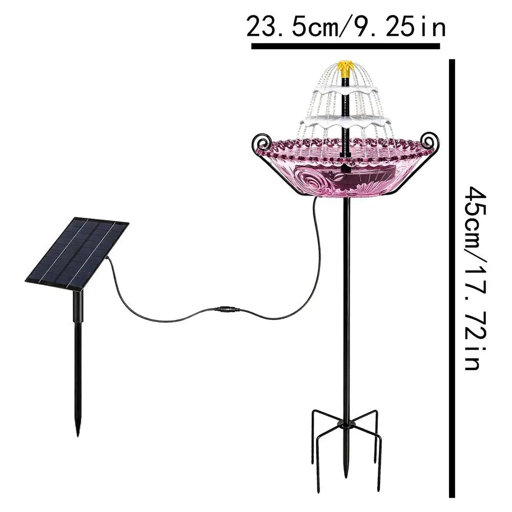 Bird Bath Solar Powered Garden Decor Birdbath Outdoor Hummingbird Waterer For Homeowners Nature Lovers Backyard Patio Deck