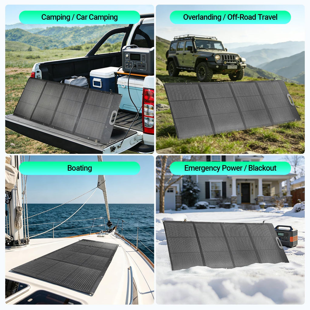 HQST 100W Portable Solar Panel, N-Type, 25% Efficiency, IP67 Waterproof | Only 5.91 lb, Foldable, 3-in-1 Adapter Cable & Adjustable Kickstands for Power Stations,Camping, RV, Off-Grid & Emergency