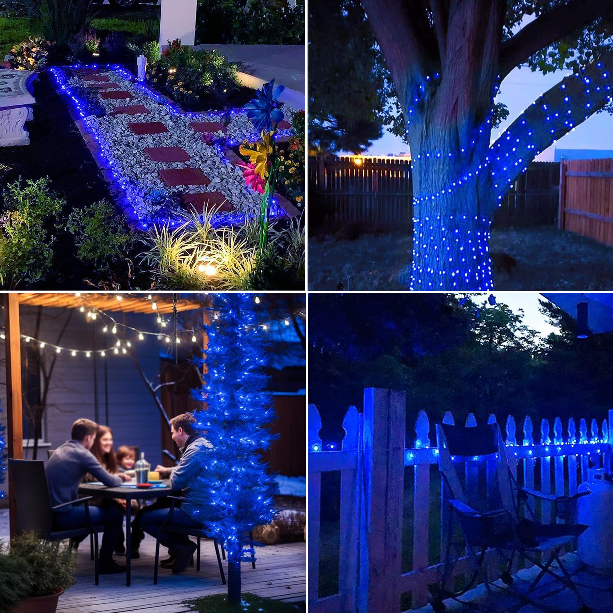 Joomer Solar Fairy Lights, 2-Pack Total 80FT 240LED Lights, Warm White | Copper Wire, Solar String Light Waterproof 8 Lighting Modes for Patio Fence Party Garden Yard Home Outdoor Decoration
