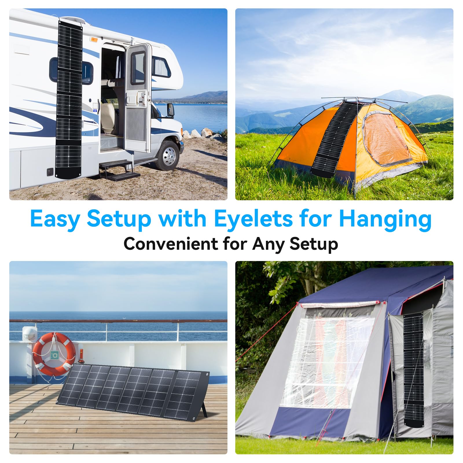100W Portable Solar Panel CPC Material USB-C PD3.0 & 20V DC XT60 Anderson | Lightweight, Foldable, USB-A/C Fast Charging, 3m DC Cable, IP65 Waterproof for Camping, Power Station, Generator, Cell Phone