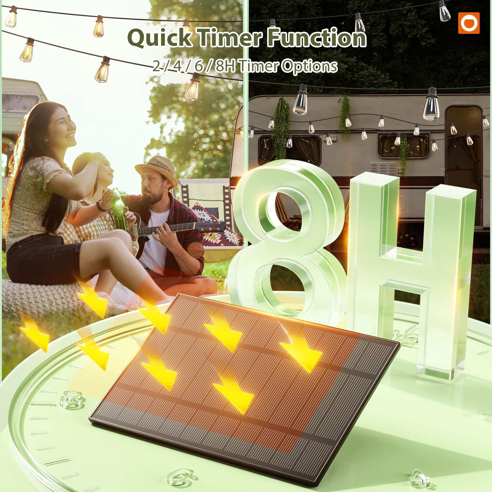 addlon 52(48+4) FT Solar String Lights Waterproof, Remote Dimmable 16+1 LED | Patio Lights Solar Powered with USB Port, Shatterproof Bulbs, 3 Light Modes, Timable Solar Light for Camping Backyard Garden