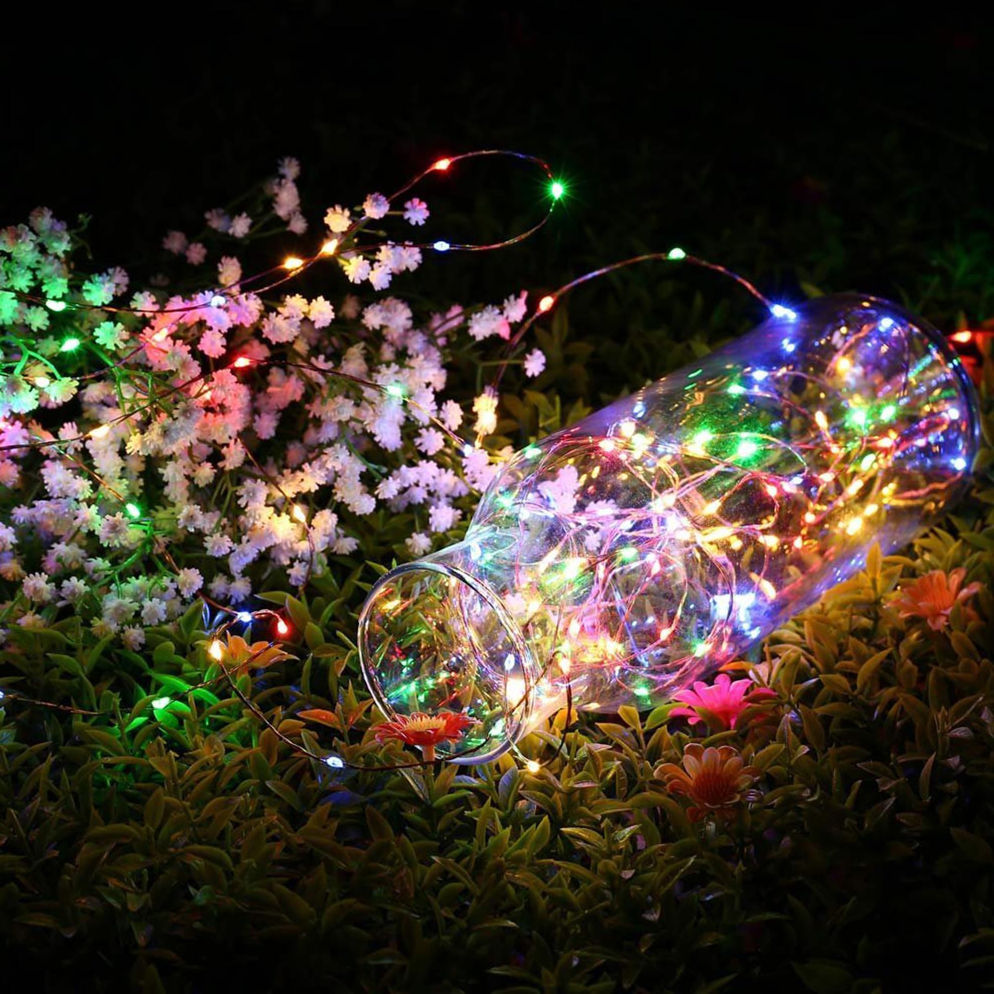 Joomer Solar Fairy Lights, 2-Pack Total 80FT 240LED Lights, Warm White | Copper Wire, Solar String Light Waterproof 8 Lighting Modes for Patio Fence Party Garden Yard Home Outdoor Decoration