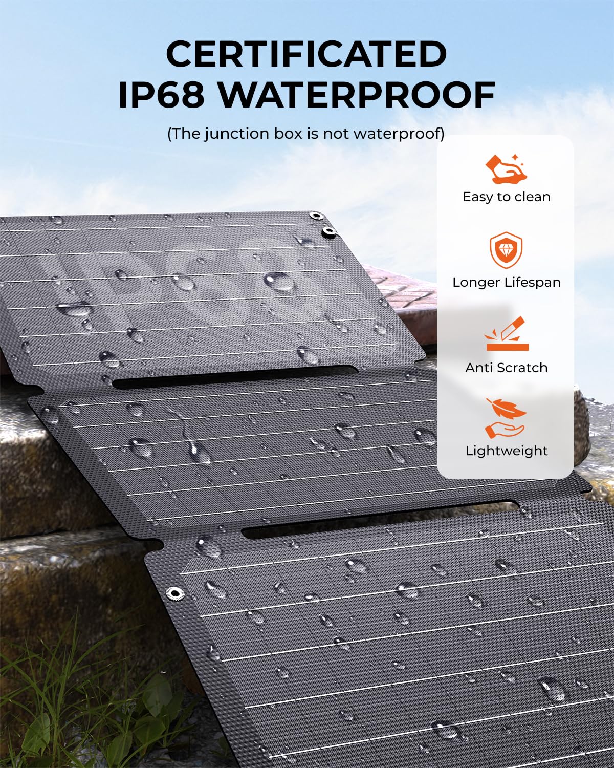 BigBlue 28W Solar Panel Charger with Dual USB-C and USB-A, Portable Solar Phone Charger for Camping, Hiking, Backpacking, Emergency Solar Charger for iPhone, iPad, Samsung Galaxy, Power Bank, GPS etc