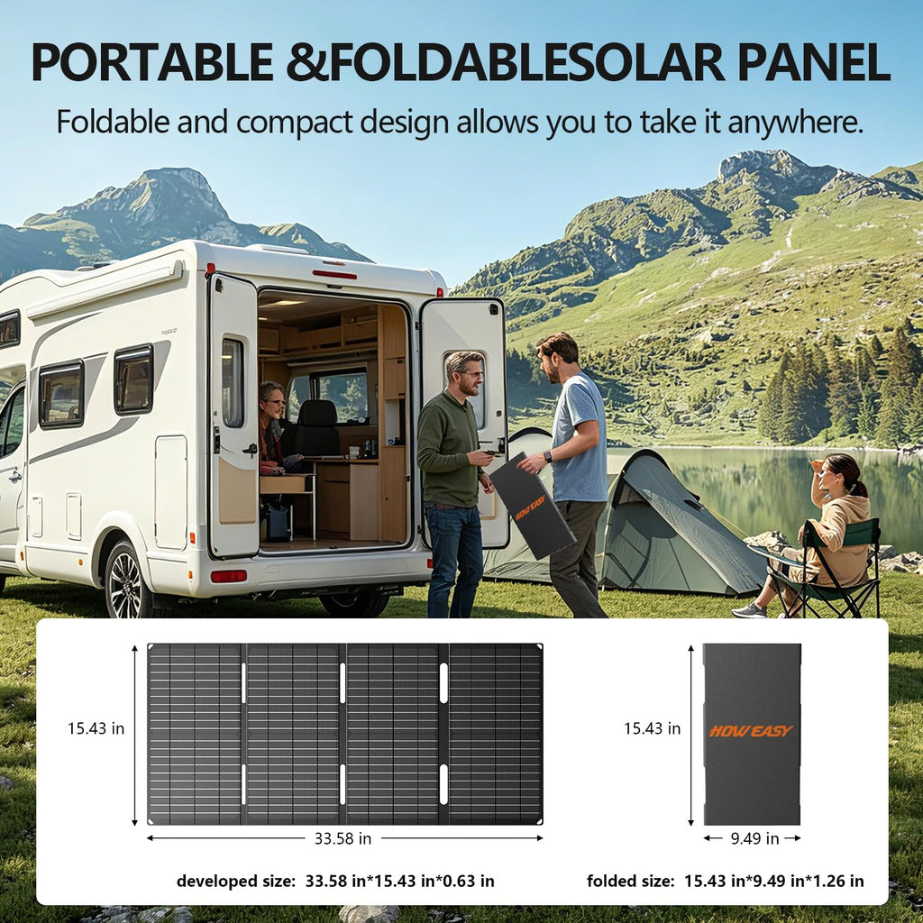 HOWEASY Portable Power Station,120W(240W Peak) Solar Generator,88Wh Lithium Battery Power with 110V AC Outlet/DC/USB/LED Light for Outdoor Camping Trip Hunting Emergency(Solar Panel Optional)
