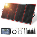 DOKIO 300W Portable Foldable Solar Panel Kit (20x38in, 15.3lb), with Separate Controller and Dual USB, Monocrystalline Charger for 12V Batteries & Power Stations, RV Camping Trailer Emergency Backup