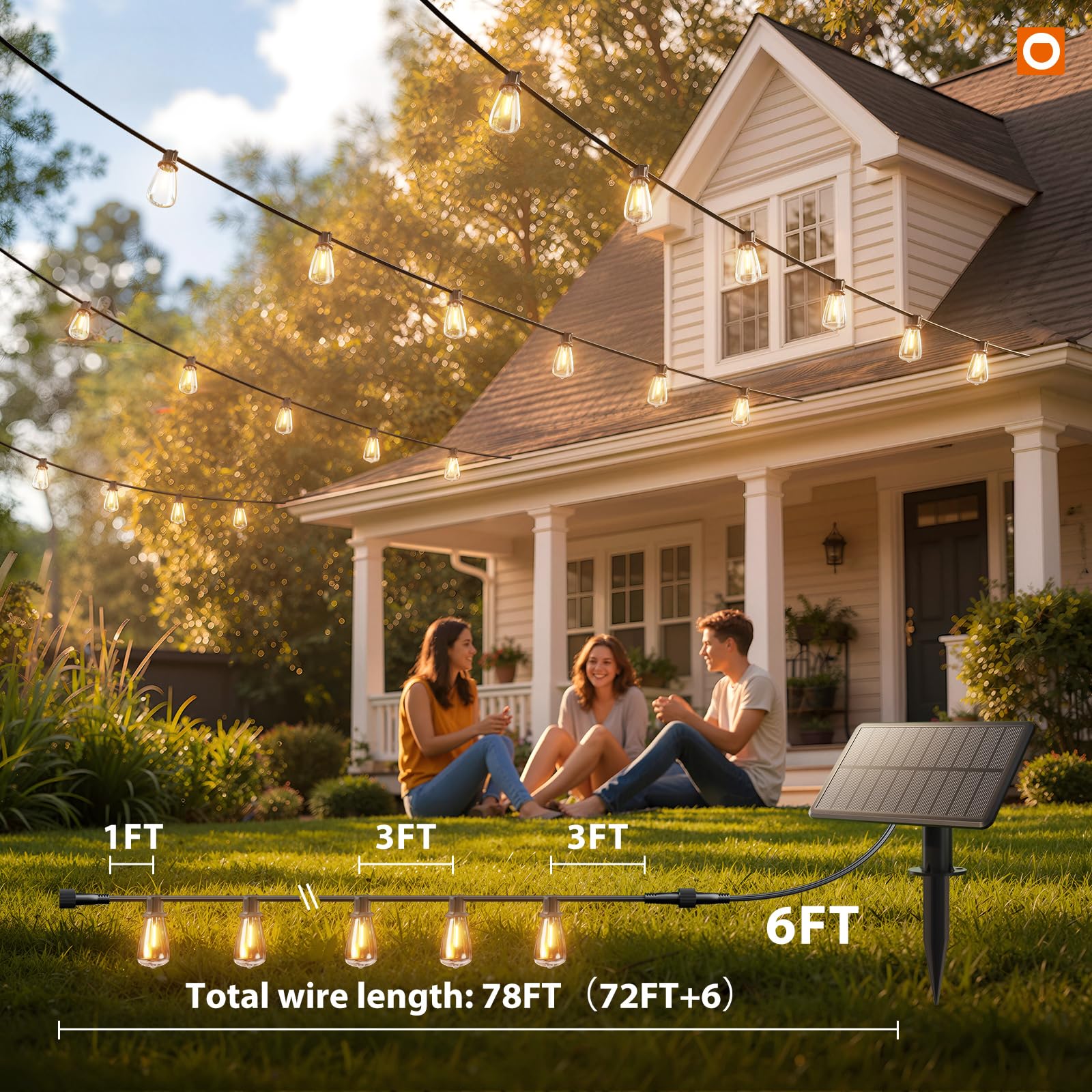 addlon 52(48+4) FT Solar String Lights Waterproof, Remote Dimmable 16+1 LED | Patio Lights Solar Powered with USB Port, Shatterproof Bulbs, 3 Light Modes, Timable Solar Light for Camping Backyard Garden