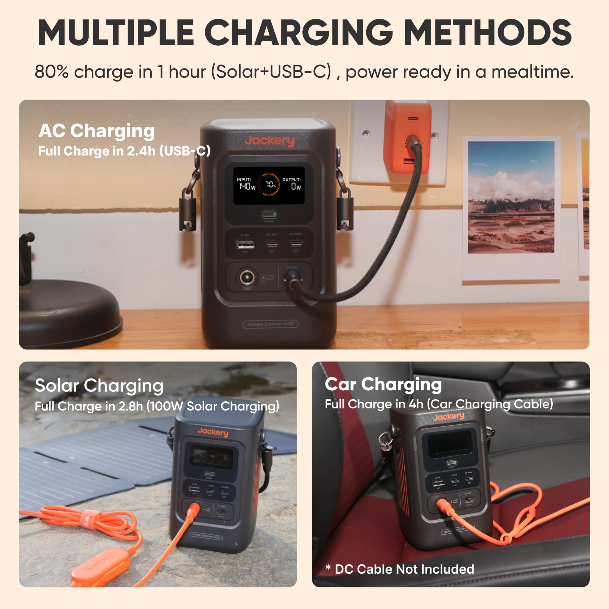 Jackery Explorer 300 Portable Power Station,292Wh | Backup LiFePO4 Battery, Solar Generator for Outdoors, Camping, Travel, Hunting, Blackout (Solar Panel Optional)