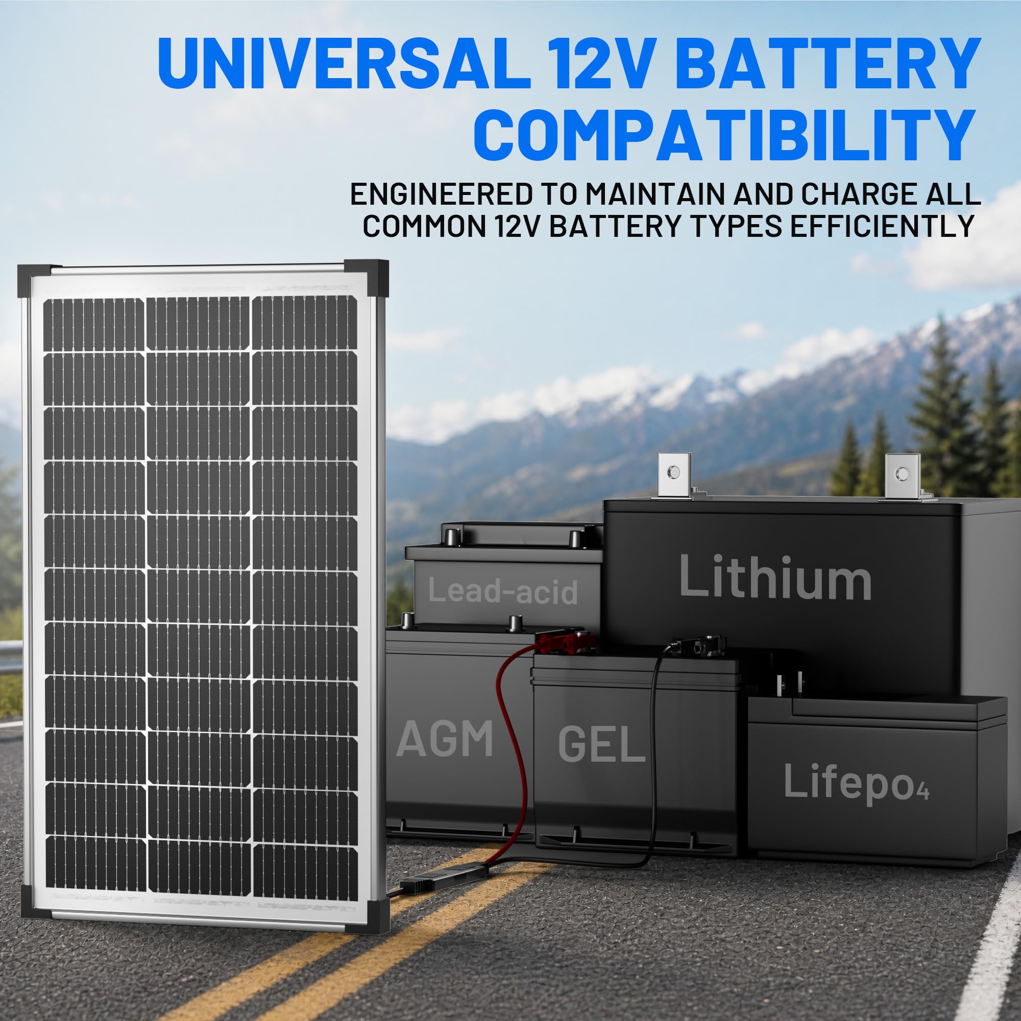 Voltset 12V Solar Battery Charger - 20W Waterproof Solar Panel Kit with Smart MPPT Controller - Trickle Charger Maintainer for Car RV Boat Marine Trailer Automotive Trailer Truck Motorcycle