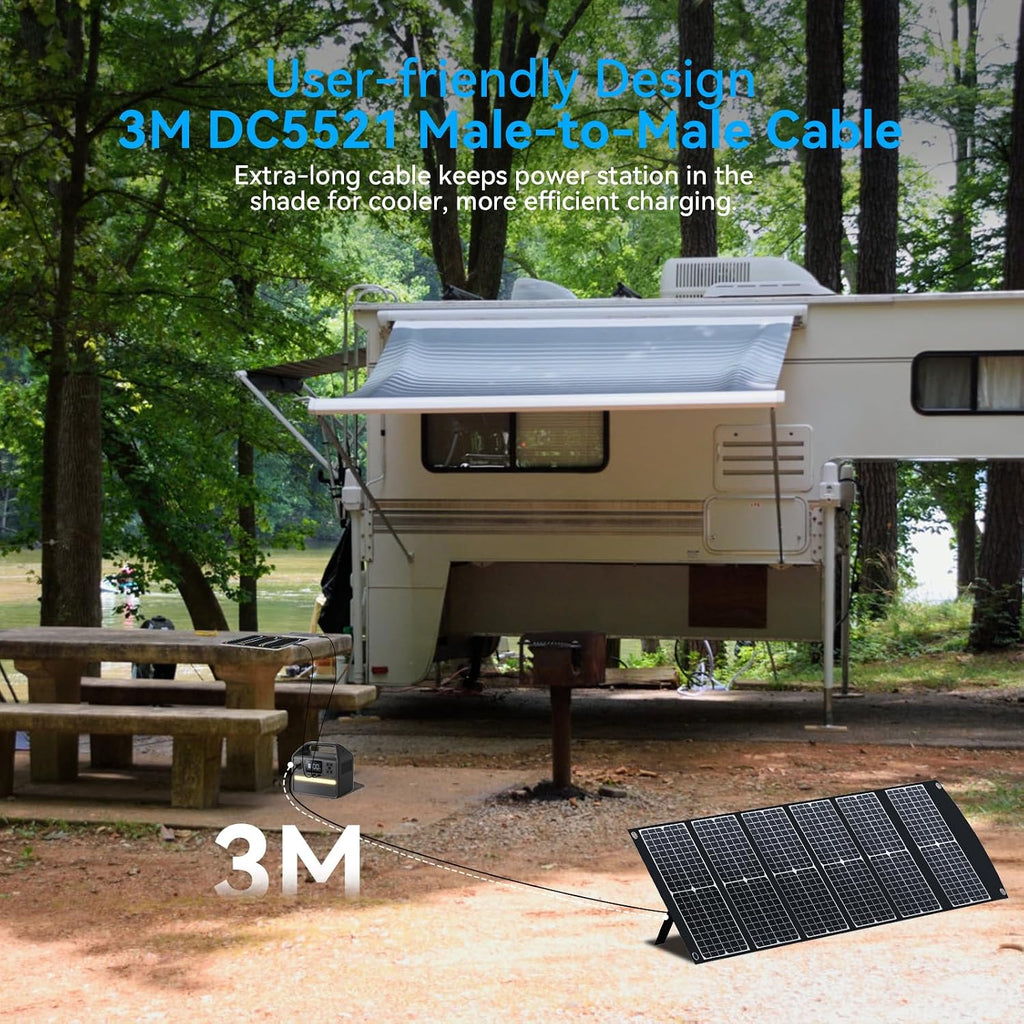 100W Portable Solar Panel CPC Material USB-C PD3.0 & 20V DC XT60 Anderson | Lightweight, Foldable, USB-A/C Fast Charging, 3m DC Cable, IP65 Waterproof for Camping, Power Station, Generator, Cell Phone