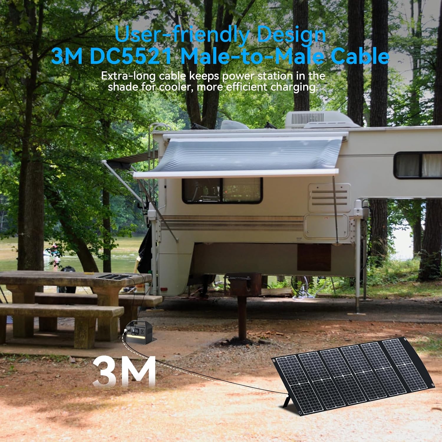 100W Portable Solar Panel CPC Material USB-C PD3.0 & 20V DC XT60 Anderson | Lightweight, Foldable, USB-A/C Fast Charging, 3m DC Cable, IP65 Waterproof for Camping, Power Station, Generator, Cell Phone