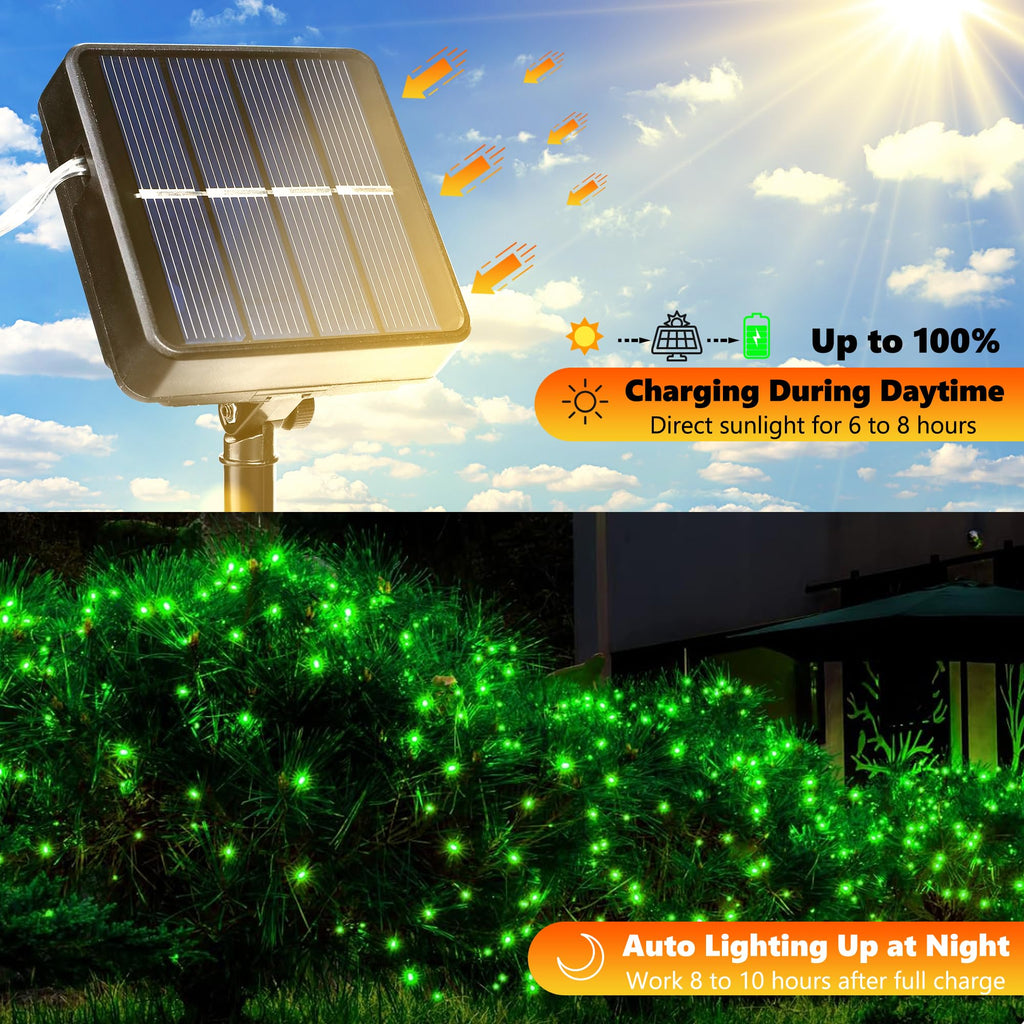 Joomer Solar Fairy Lights, 2-Pack Total 80FT 240LED Lights, Warm White | Copper Wire, Solar String Light Waterproof 8 Lighting Modes for Patio Fence Party Garden Yard Home Outdoor Decoration