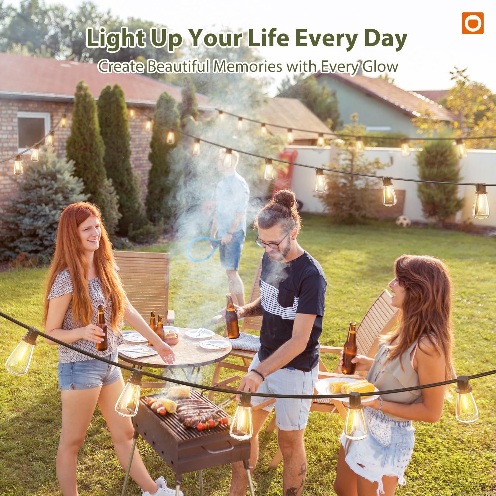addlon 52(48+4) FT Solar String Lights Waterproof, Remote Dimmable 16+1 LED | Patio Lights Solar Powered with USB Port, Shatterproof Bulbs, 3 Light Modes, Timable Solar Light for Camping Backyard Garden