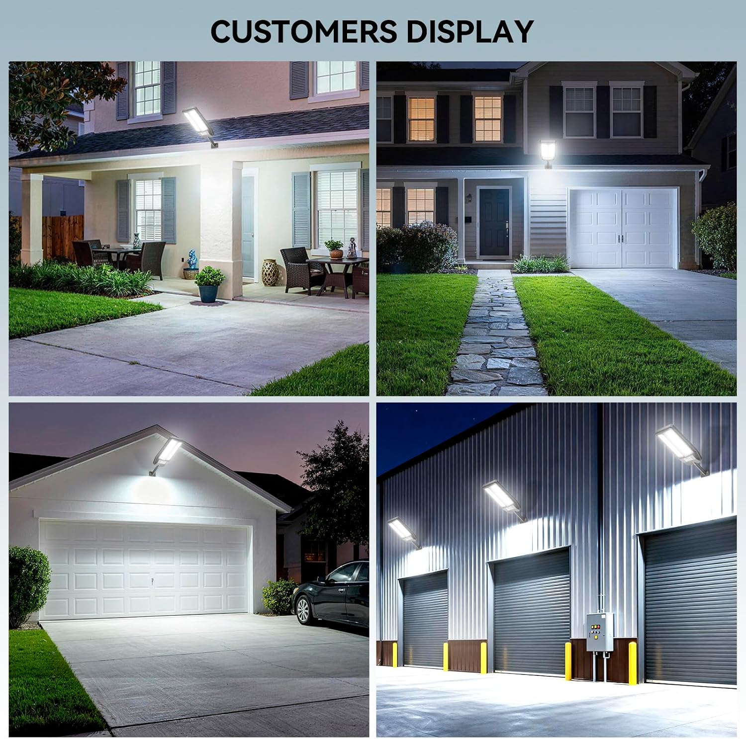 VOOJOY 9000W Solar Street Lights Outdoor, 7000K Solar Light Outdoor LED Street Light Dusk to Dawn, LED Wide Angle Lamp with Motion Sensor and Remote Control for Parking Lot, Yard