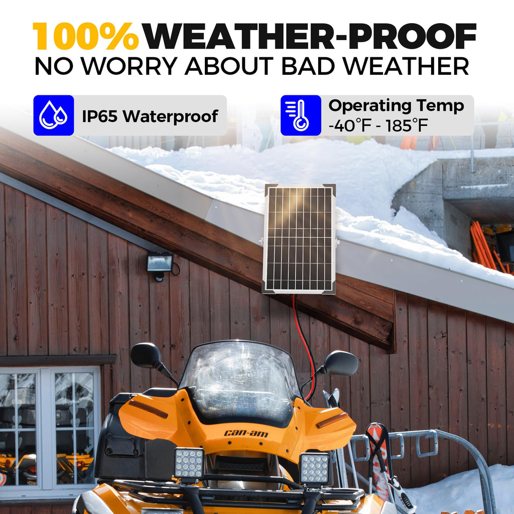 Voltset 12V Solar Battery Charger - 20W Waterproof Solar Panel Kit with Smart MPPT Controller - Trickle Charger Maintainer for Car RV Boat Marine Trailer Automotive Trailer Truck Motorcycle