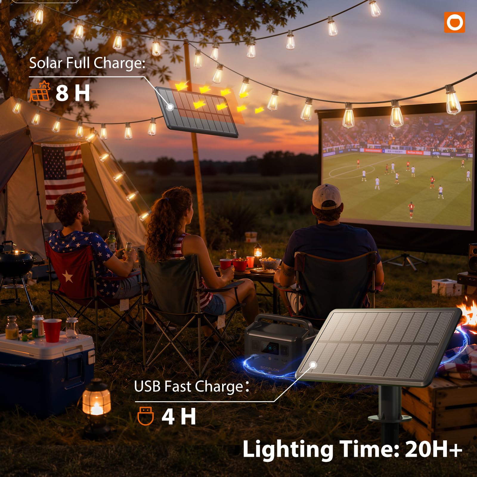 addlon 52(48+4) FT Solar String Lights Waterproof, Remote Dimmable 16+1 LED | Patio Lights Solar Powered with USB Port, Shatterproof Bulbs, 3 Light Modes, Timable Solar Light for Camping Backyard Garden