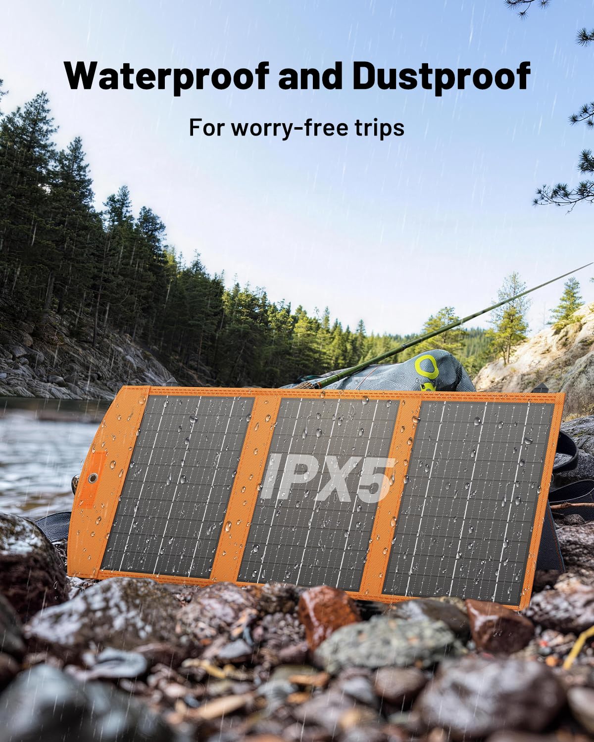 SOLUPUP Solar Panels 30W Portable Foldable Solar Charger with 5V USB-A and USB-C Fast Charging Compatible with iPhone, iPad, Samsung, Power Banks, IPX5 Waterproof Perfect for Camping, Hiking, Outdoor