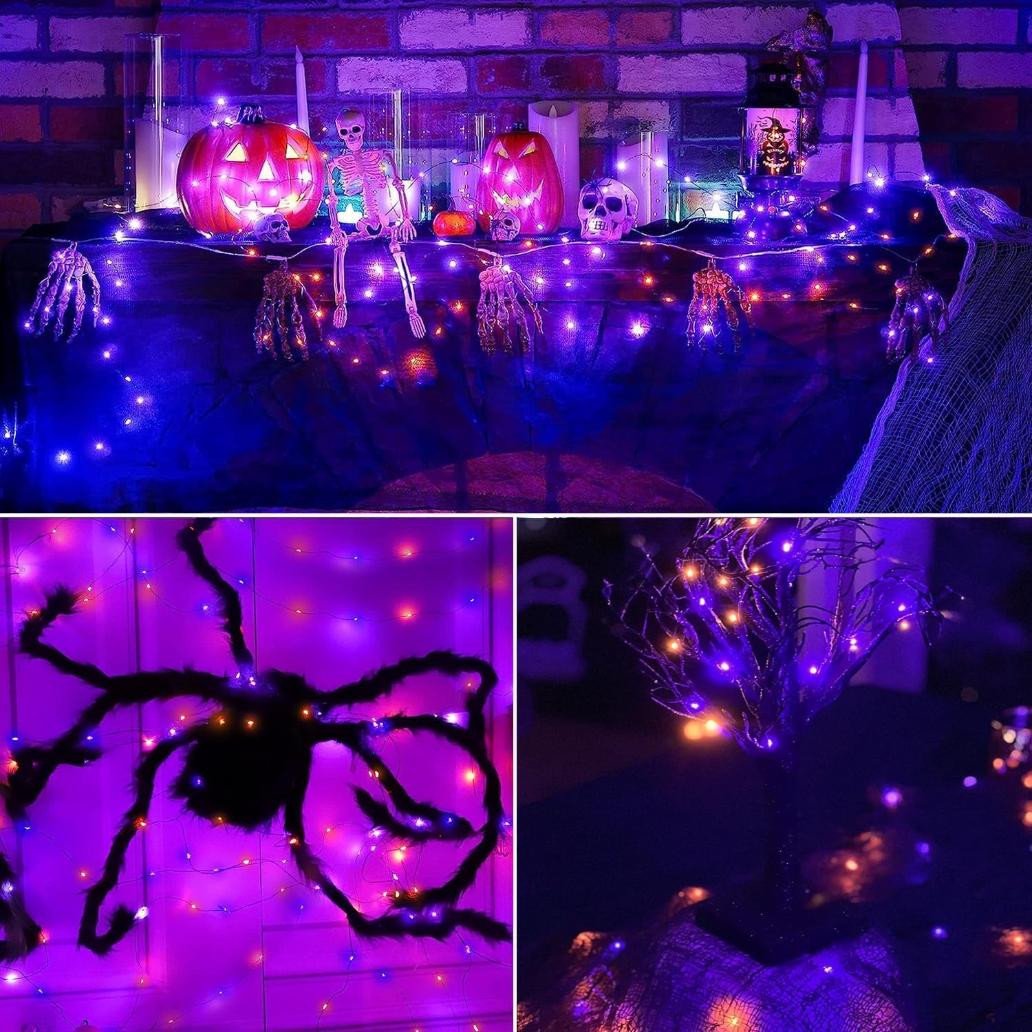 Joomer Solar Fairy Lights, 2-Pack Total 80FT 240LED Lights, Warm White | Copper Wire, Solar String Light Waterproof 8 Lighting Modes for Patio Fence Party Garden Yard Home Outdoor Decoration