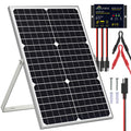 SOLPERK Solar Panel Kit 50W 12V, Waterproof Solar Battery Trickle Charger Maintainer + Smart MPPT Controller + Adjustable Mount Bracket for Boat Car RV Motorcycle(Without Mounting Bracket)