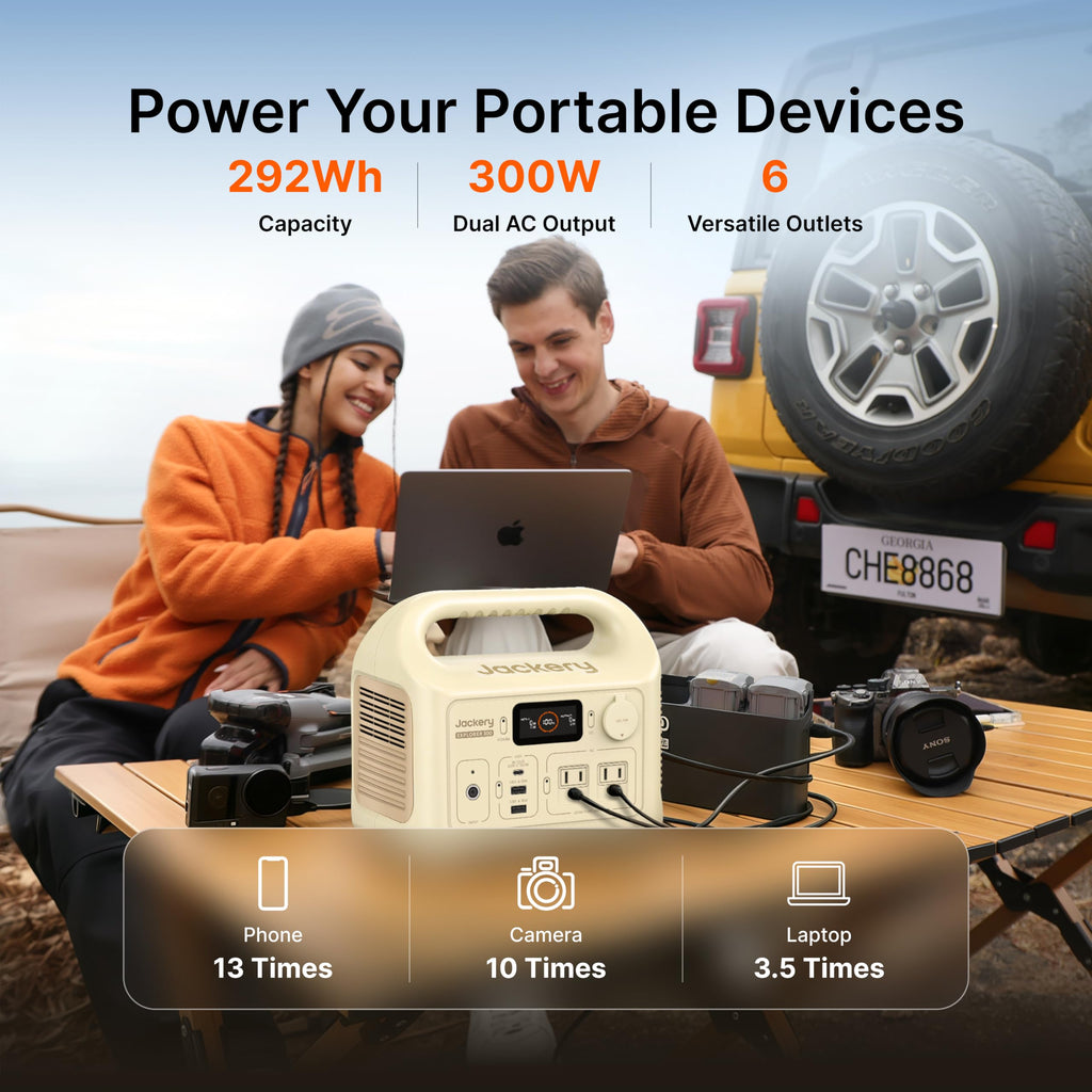 Jackery Explorer 300 Portable Power Station,292Wh | Backup LiFePO4 Battery, Solar Generator for Outdoors, Camping, Travel, Hunting, Blackout (Solar Panel Optional)