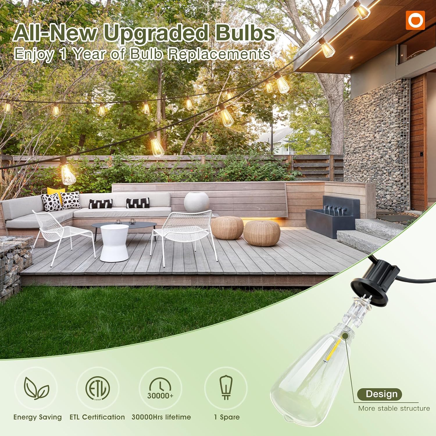 addlon 52(48+4) FT Solar String Lights Waterproof, Remote Dimmable 16+1 LED | Patio Lights Solar Powered with USB Port, Shatterproof Bulbs, 3 Light Modes, Timable Solar Light for Camping Backyard Garden