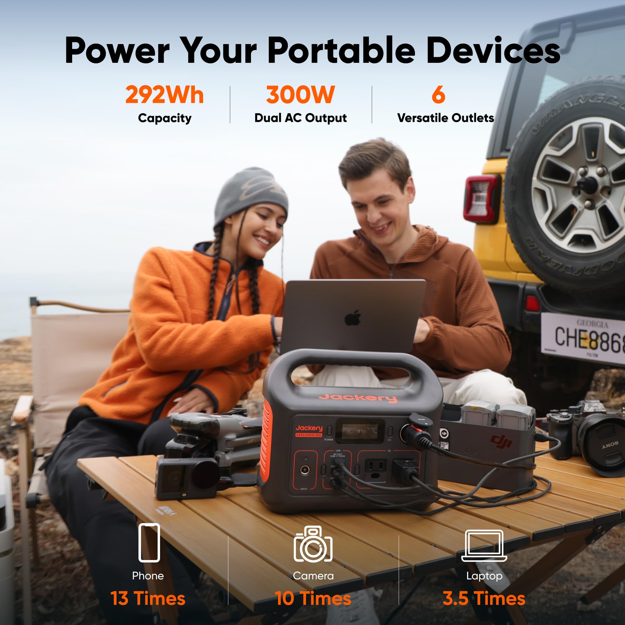 Jackery Explorer 300 Portable Power Station,292Wh | Backup LiFePO4 Battery, Solar Generator for Outdoors, Camping, Travel, Hunting, Blackout (Solar Panel Optional)