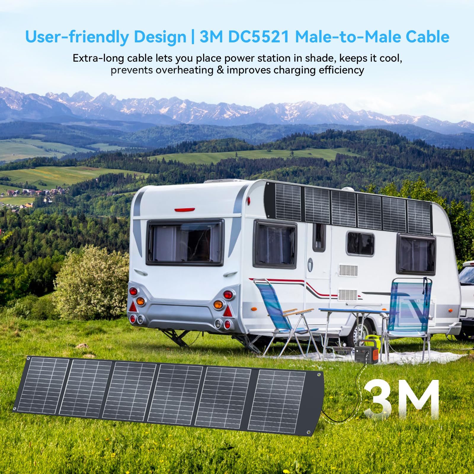 100W Portable Solar Panel CPC Material USB-C PD3.0 & 20V DC XT60 Anderson | Lightweight, Foldable, USB-A/C Fast Charging, 3m DC Cable, IP65 Waterproof for Camping, Power Station, Generator, Cell Phone