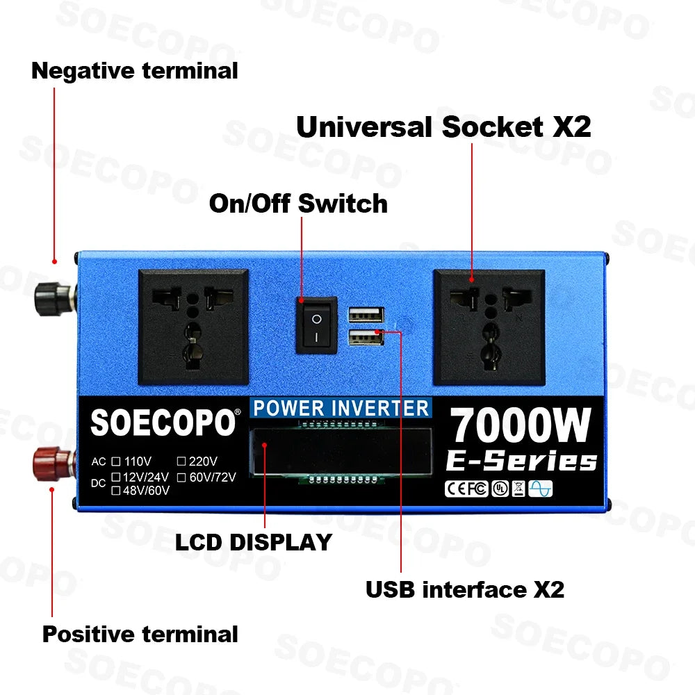 7000W Solar Power System Complete Kit Dual12V24V to 110V/220V 100A Controller 200W Panel Off-Grid System for Home/Camping Backup