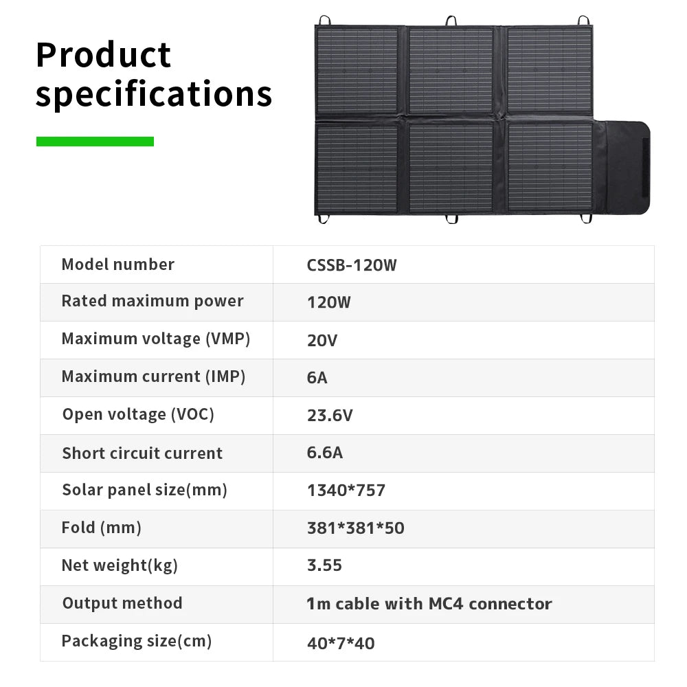 Portable 400W 300W 200W 120W Flexible Solar Panels for Camping Waterproof Outdoor Foldable Design for Power Supply Charging