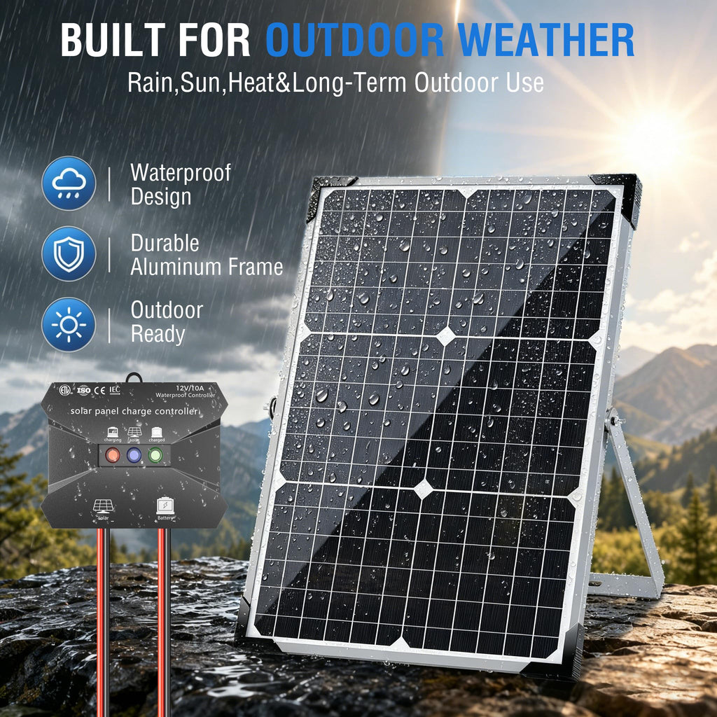 Voltset 12V Solar Battery Charger - 20W Waterproof Solar Panel Kit with Smart MPPT Controller - Trickle Charger Maintainer for Car RV Boat Marine Trailer Automotive Trailer Truck Motorcycle