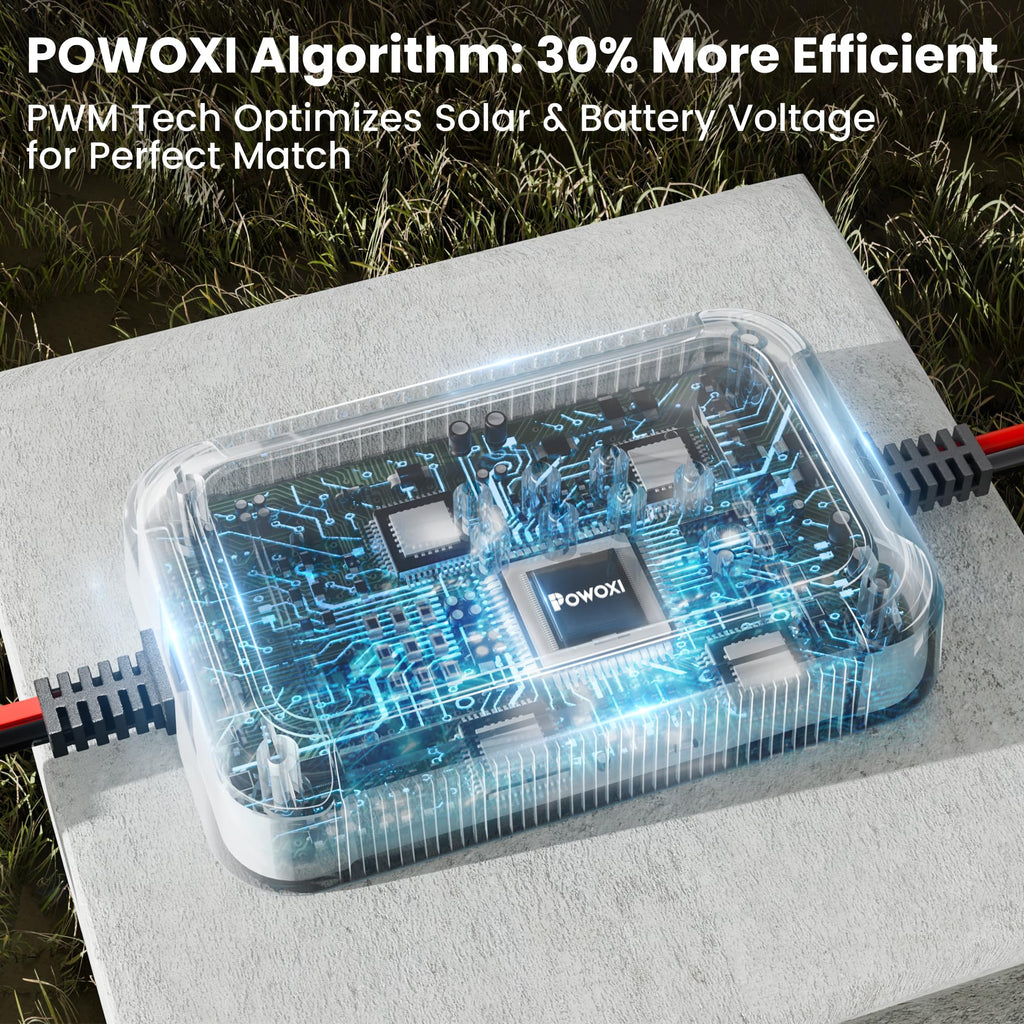 POWOXI Upgraded 7.5W-Solar-Battery-Trickle-Charger-Maintainer-12V Portable Waterproof Solar Panel Trickle Charging Kit for Car, Automotive, Motorcycle, Boat, Marine, RV,Trailer, Snowmobile, etc.