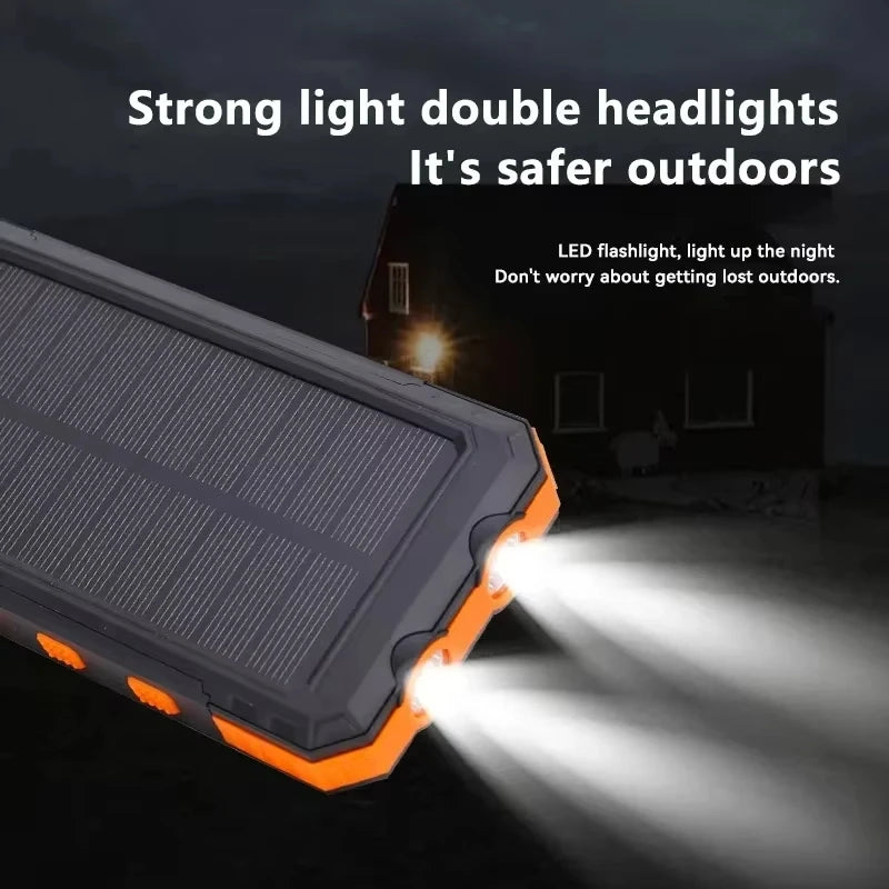 2026 500000mAh Large Capacity Solar Power Bank Portable External Battery Outdoor Camping Fast Charging For iPhone Samsung 2026