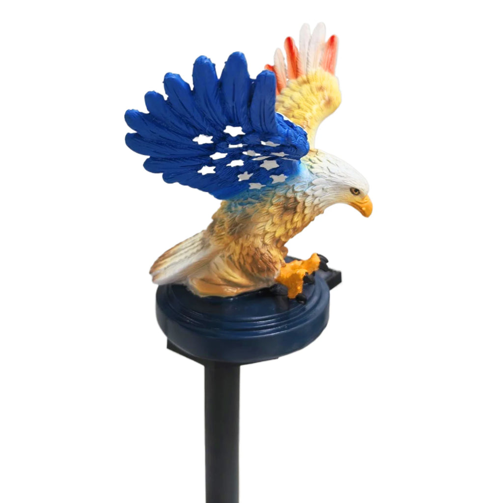 Eagle Figurine Garden Solar Stake Light 4th of July Decorations Solar Powered Eagle Stake Lights for Yard Patio Lawn Party