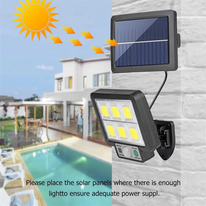LED Solar Split Wall Lamp Outdoor Waterproof Motion Sensor 3 Mode Solar Light for Garden Security Wall Light