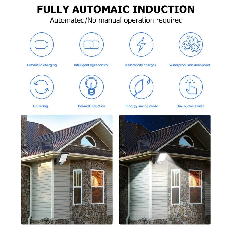 LED Solar Split Wall Lamp Outdoor Waterproof Motion Sensor 3 Mode Solar Light for Garden Security Wall Light