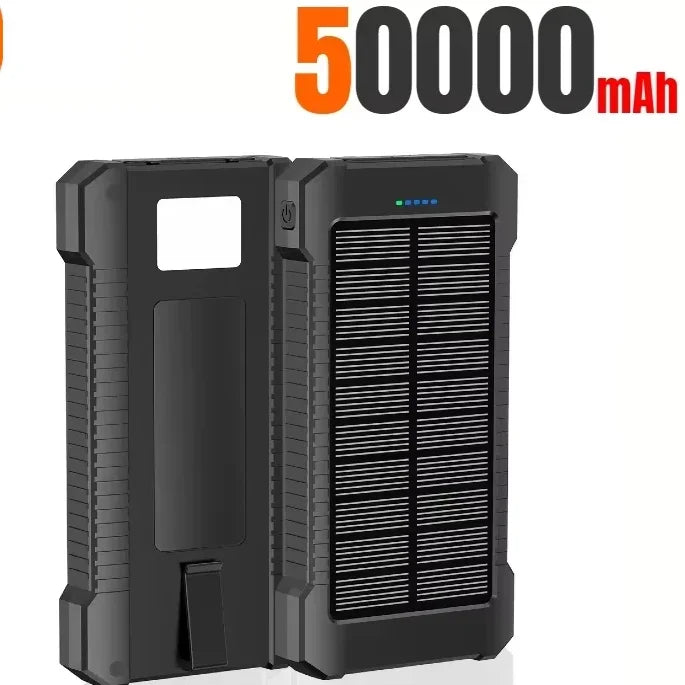500000mAh Waterproof Outdoor Solar Power Bank Dual USB Travel Portable Solar Phone Charger Solar Powerbanks for Xiaomi Camping