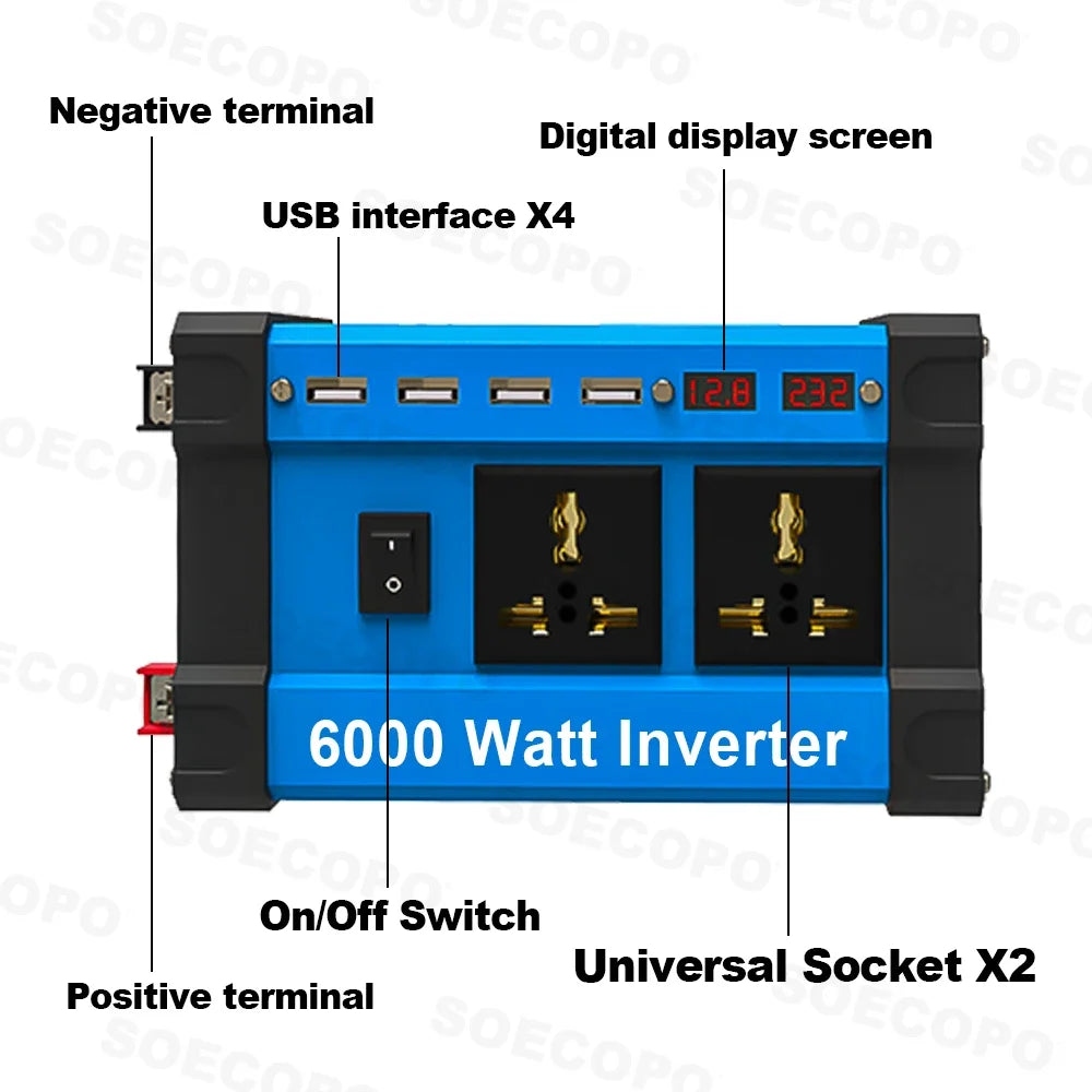 Solar System 6000W Complete Kit 12V to 220V 100A Controller 200W Panel Solar Power Generator for Home/Camping Backup Battery
