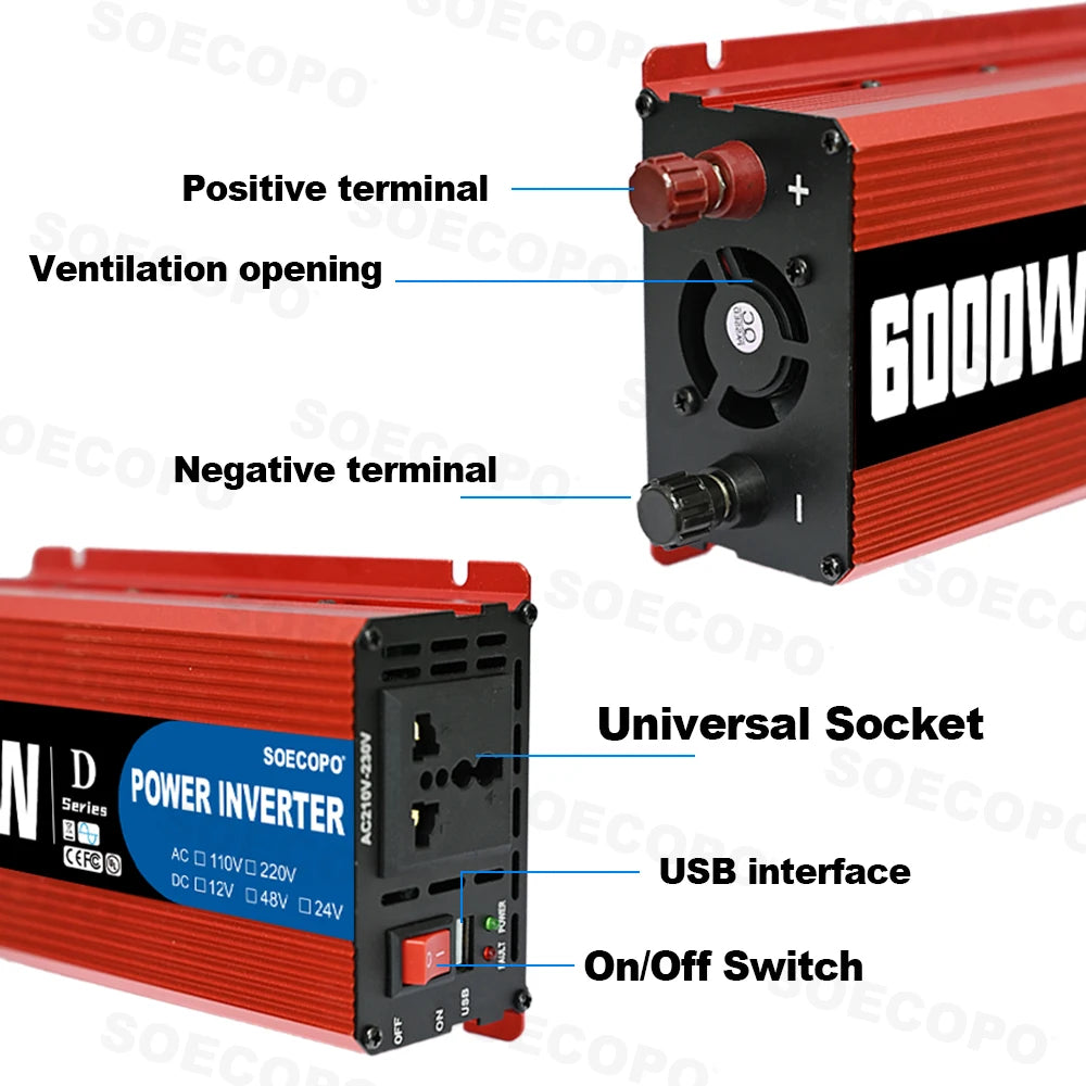 6000W Inverter & Solar System Complete Kit 12V to 110V/220V 100A Controller 300W Panel Off-Grid System for Home/Camping Backup