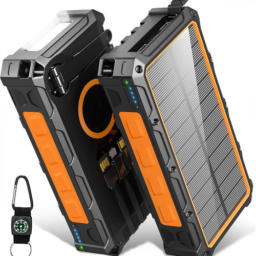 200000mAh Solar Hand Crank Power Bank Fast Charging Portable Charger External Battery for IPhone Samsung Xiaomi Powerbank
