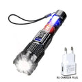 High-power Led Flashlight USB Rechargeable Torch with Display Zoomable Light with Battery Camping Hiking Lantern Emergency Lamp