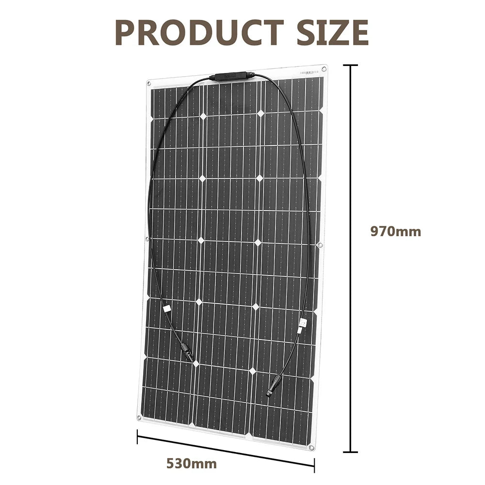 12V Flexible Solar Panel Kit 100W 200W 300W Solar Panels with Solar Controller for Boat Car RV and Battery Charger
