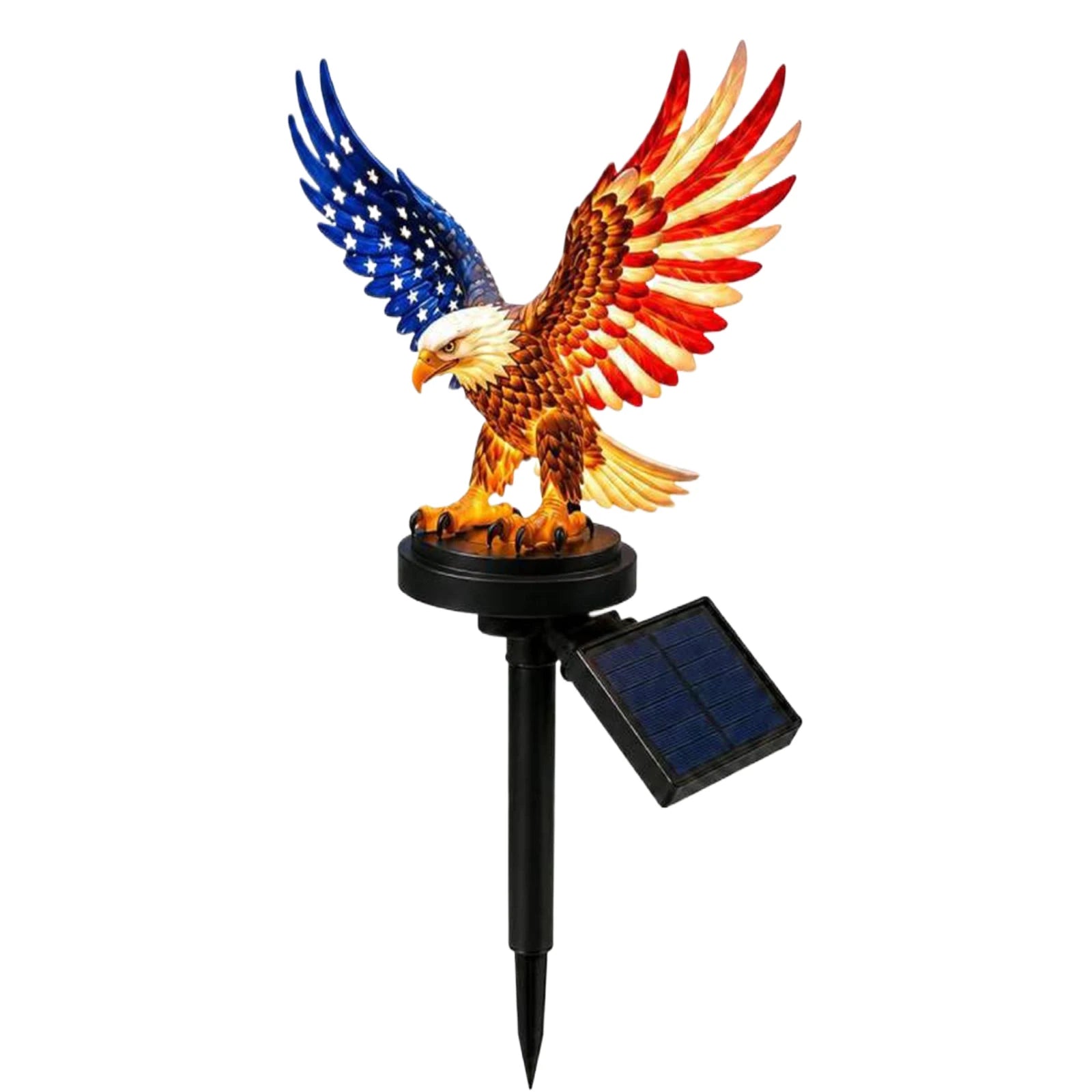 Eagle Figurine Garden Solar Stake Light 4th of July Decorations Solar Powered Eagle Stake Lights for Yard Patio Lawn Party