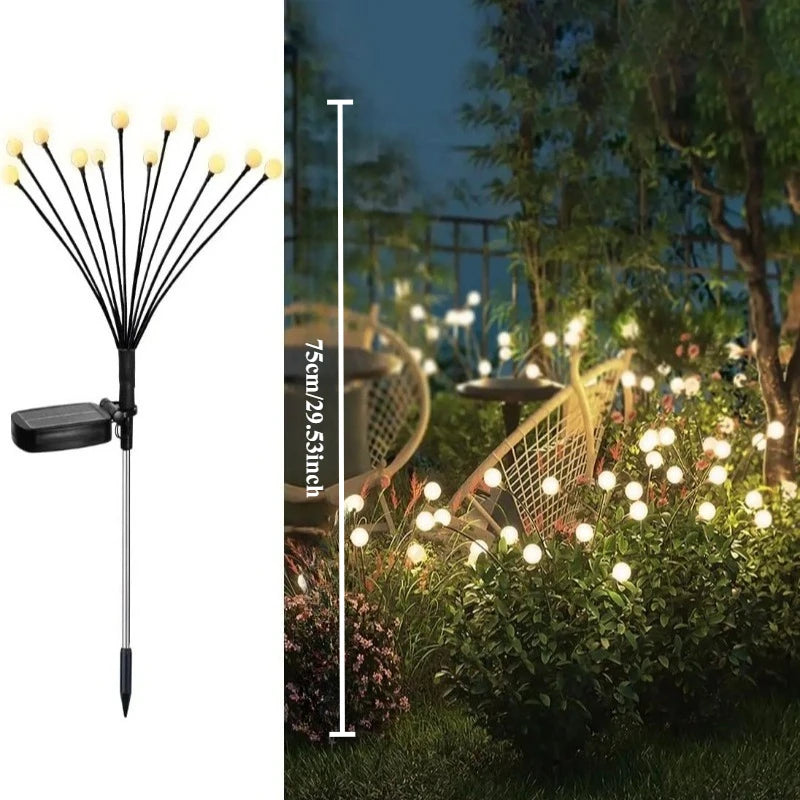 Solar Firefly Light String Courtyard Light Suitable for Outdoor Garden Decoration Wind Swing Light Ground Insertion Lawn Light