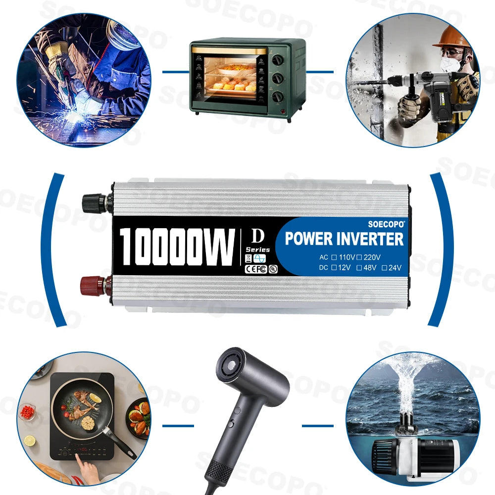 10000W Off-Grid Solar Energy System 800W Panel 12V/24V -220V Inverter 100A Charge Controller for House/Rv/Emergency Power Backup