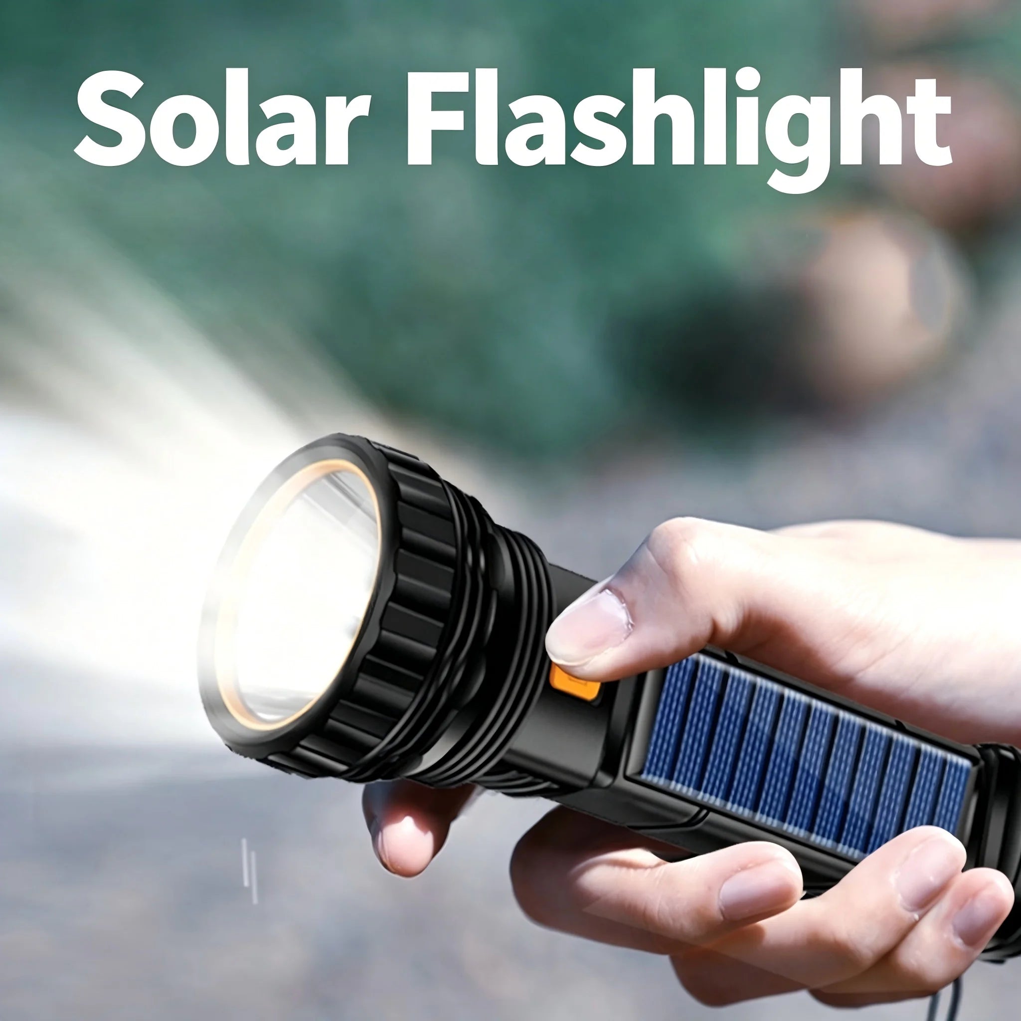 1PC Multi-function Solar LED Flashlight Outdoor Long Range Torch Emergency Power Bank LED Solar Flashlight olight torch