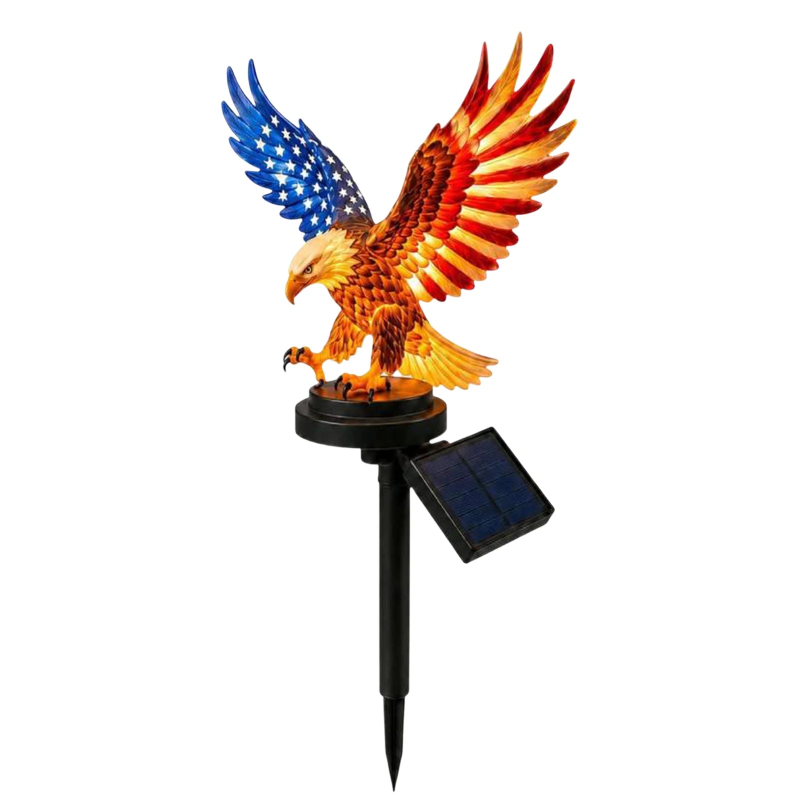 Eagle Figurine Garden Solar Stake Light 4th of July Decorations Solar Powered Eagle Stake Lights for Yard Patio Lawn Party